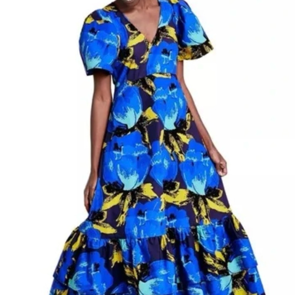 Christopher John Rogers for Target Blue and Yellow Dress